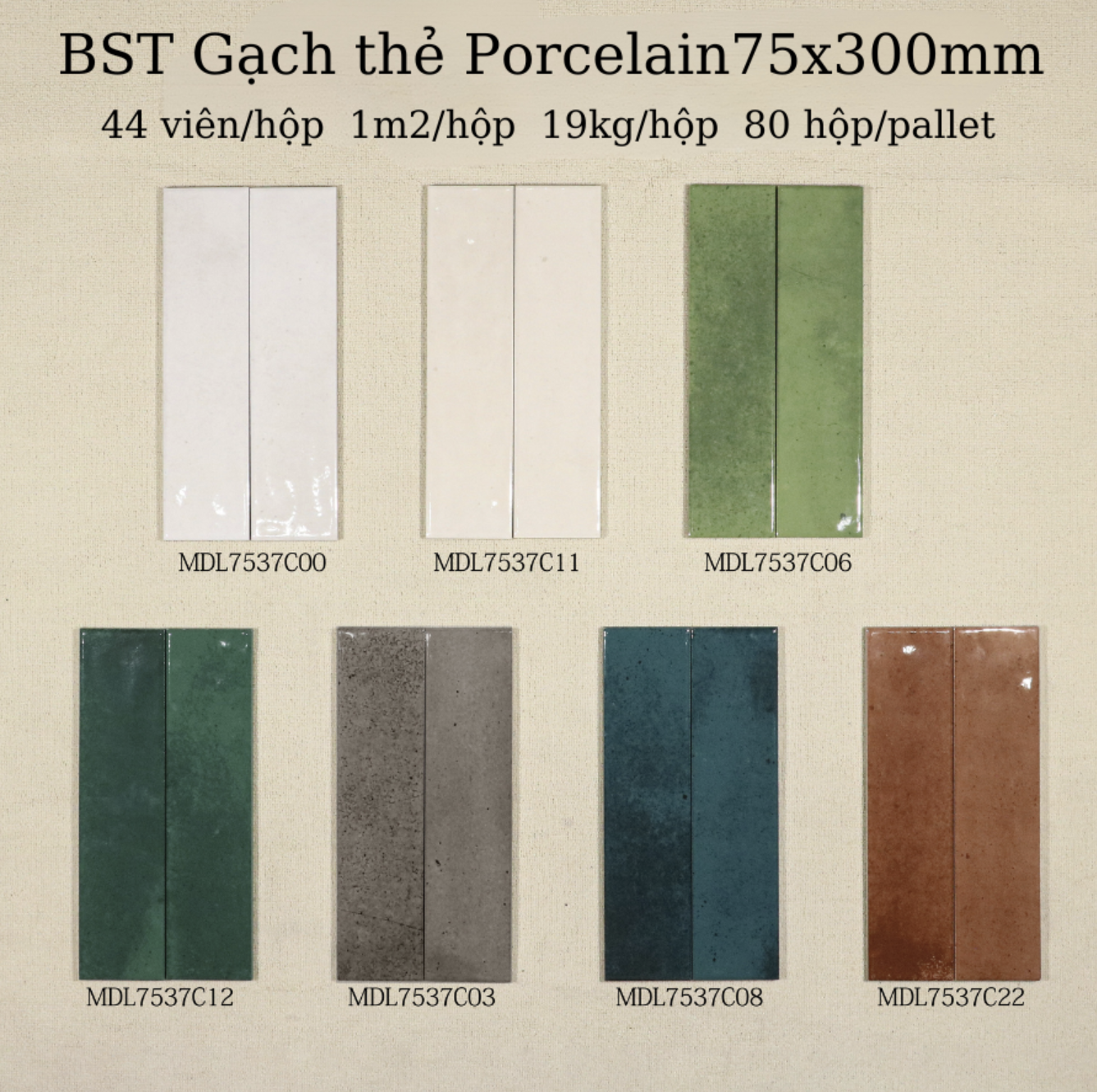 Gạch ốp lát Eco MDL7537C12, Mosaic, 75*300 bền đẹp